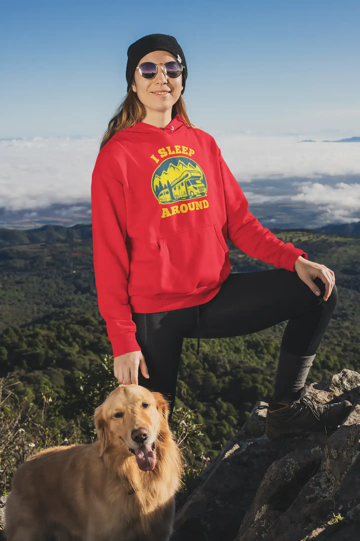 Outdoorzees I Sleep Around Adult Women Fleece Hoodie - Image 2