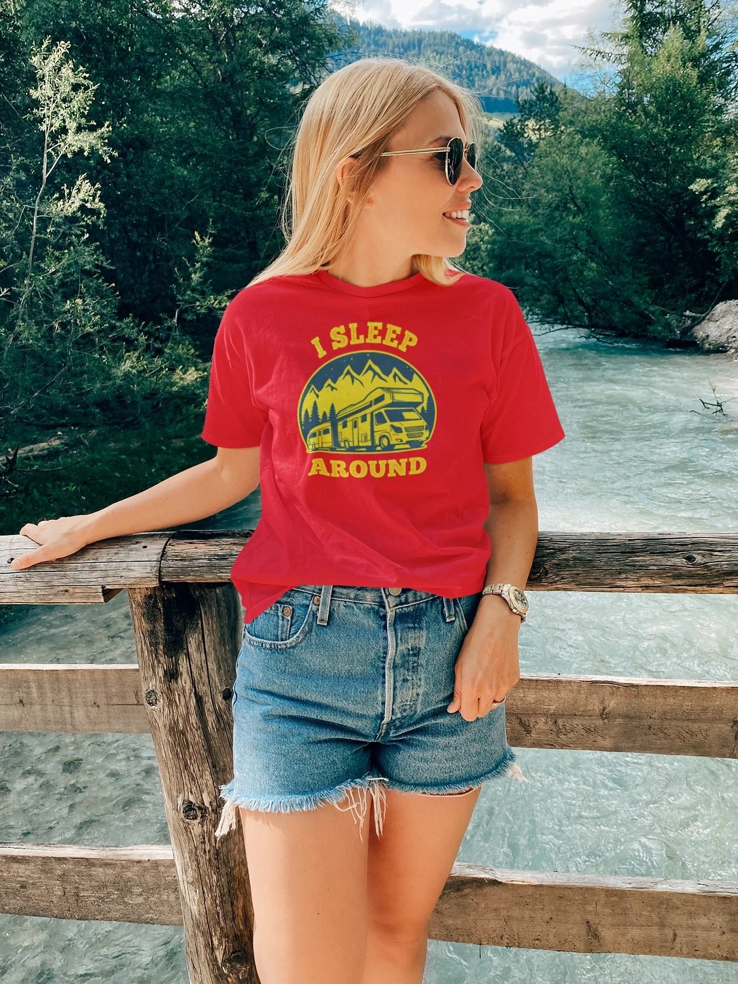 Outdoorzees I Sleep Around T-Shirt for Women - Image 2
