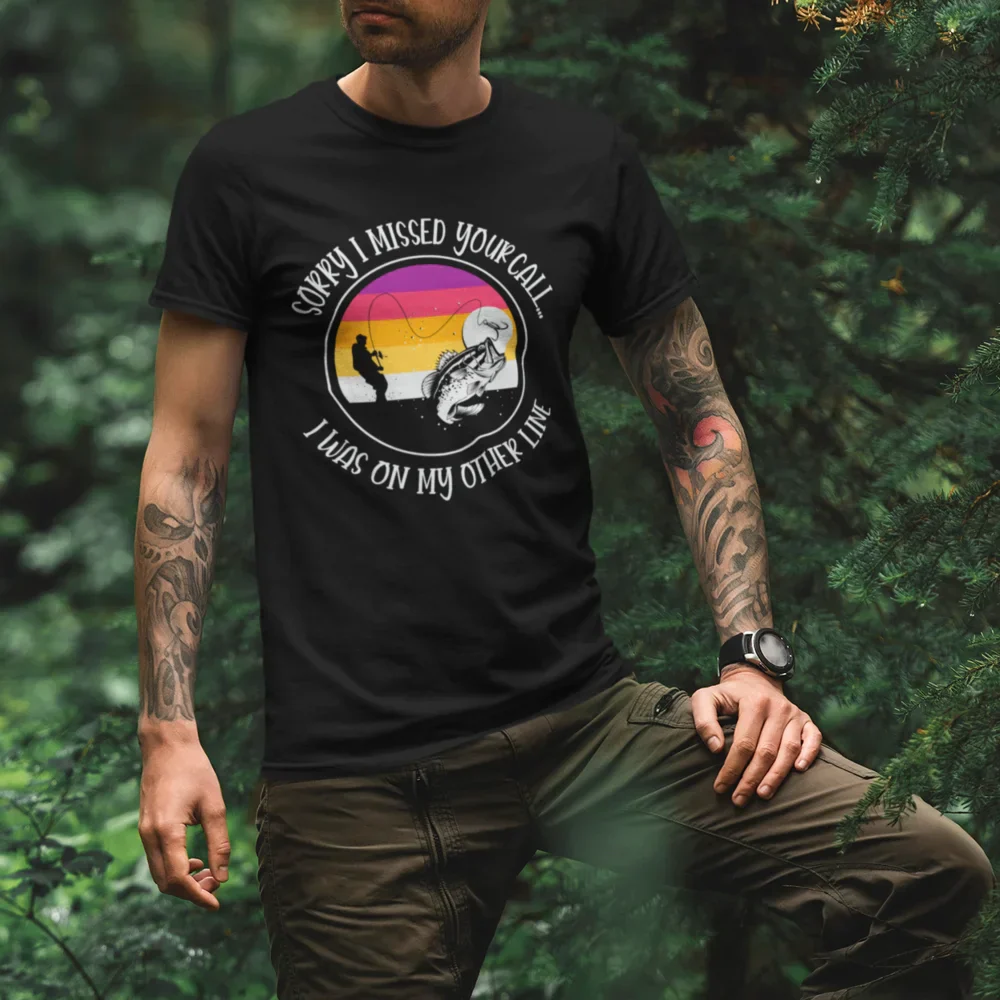 Outdoorzees I Was On Another Line Man T-Shirt - Image 4