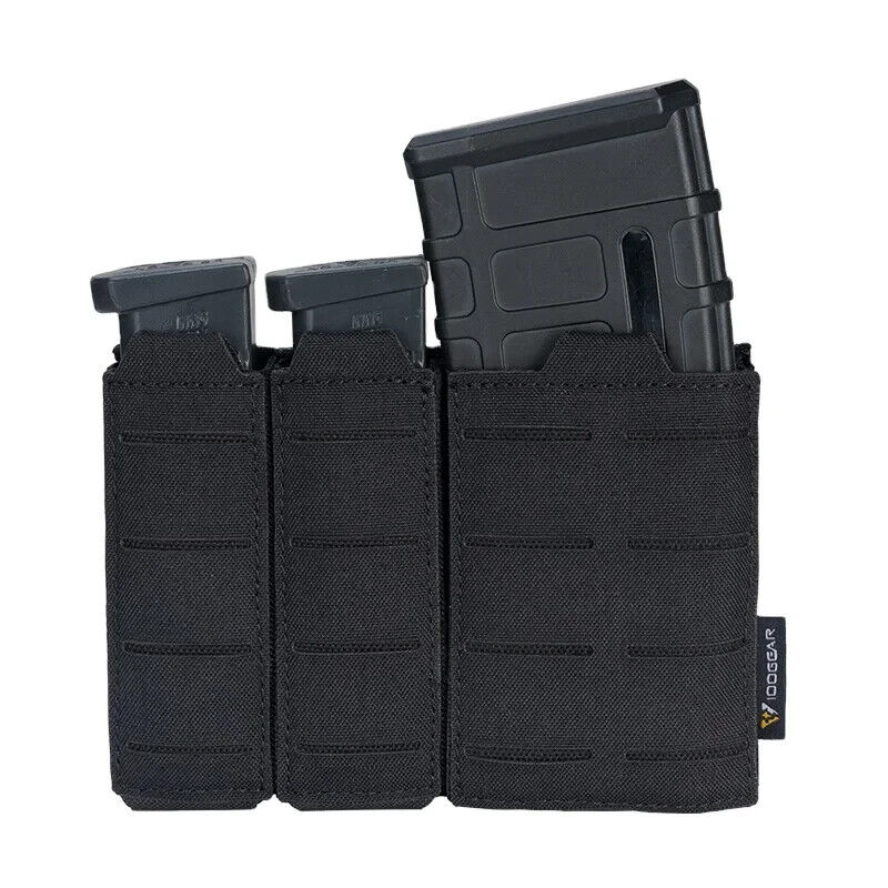 IDOGEAR Tactical Triple Mag Pouch MOLLE, Fits 5.56 & 9mm Magazines, Multi-Color - Image 4