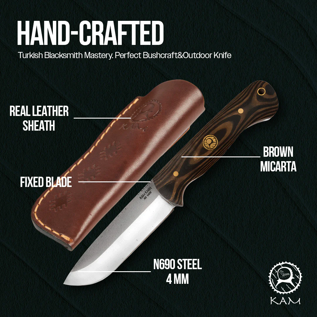 Kam Knife - A10 - Black Handle - Fixed Blade - Image 8