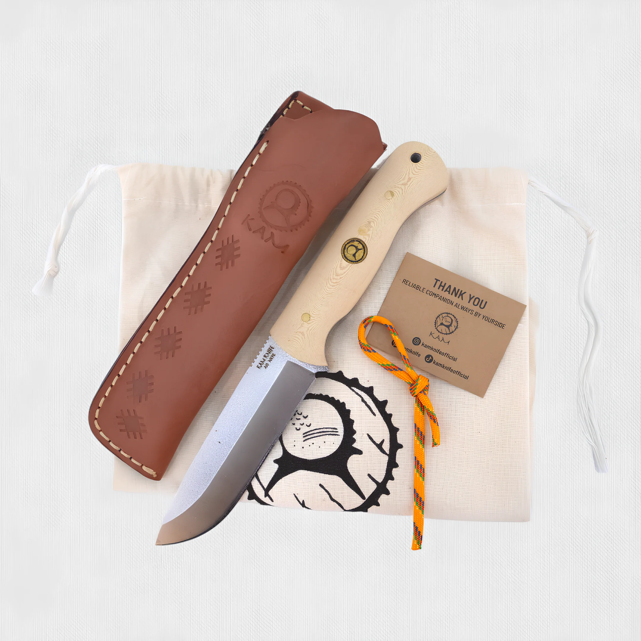 Kam Knife - A10 - White Handle - Fixed Blade - Image 8