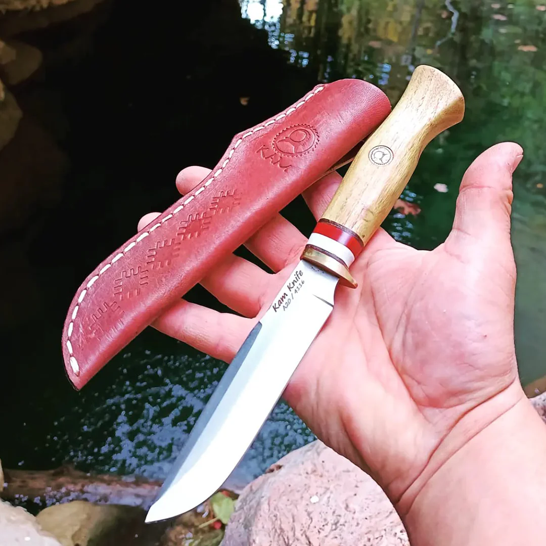Kam Knife - A20 - Accacia Wood Handle - Fixed Blade - Image 5