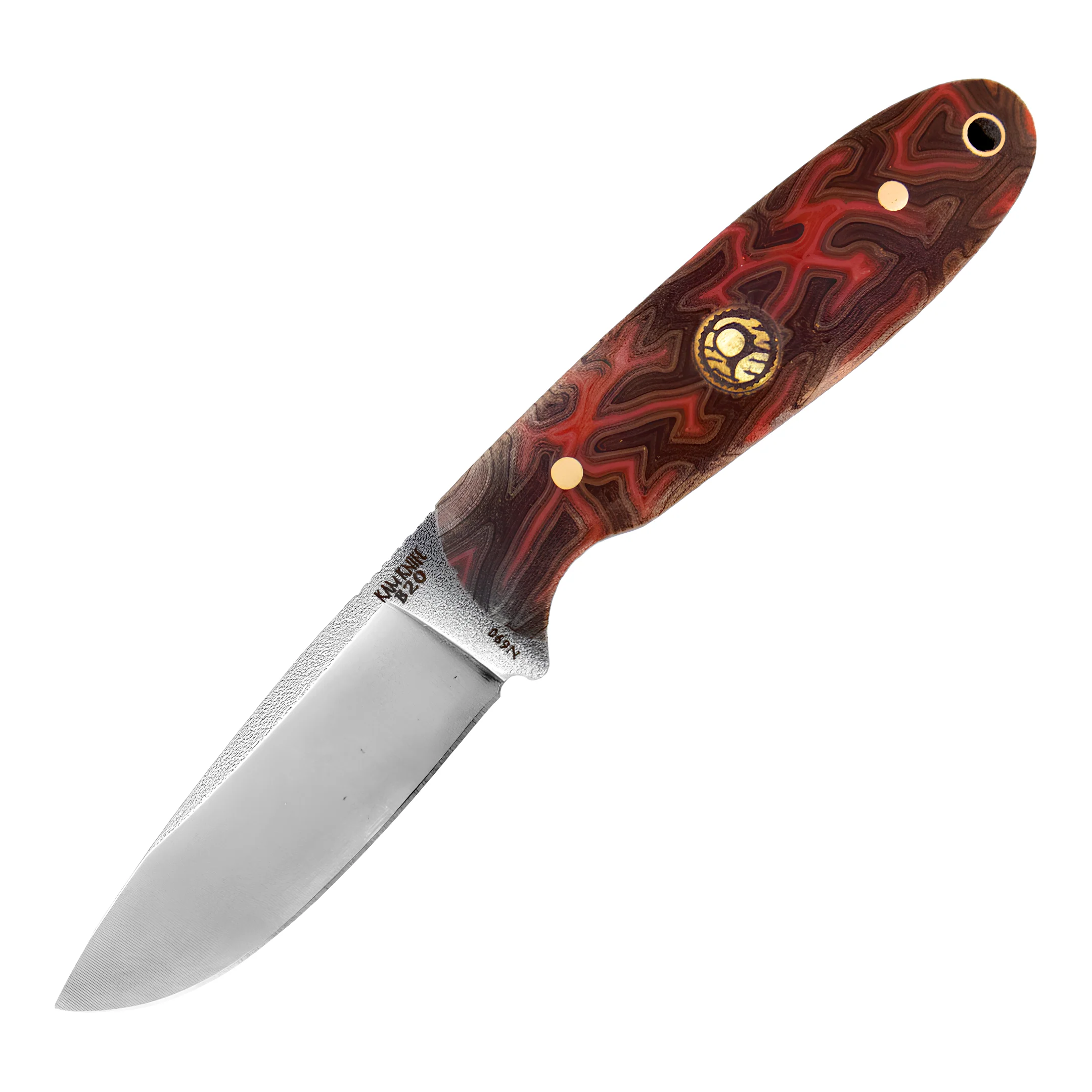 Kam Knife - B20 - Orange G Micarta Handle - Fixed Blade - Image 2