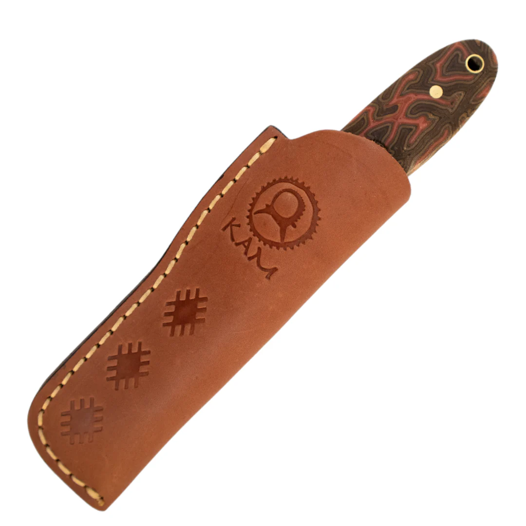 Kam Knife - B20 - Orange G Micarta Handle - Fixed Blade - Image 5