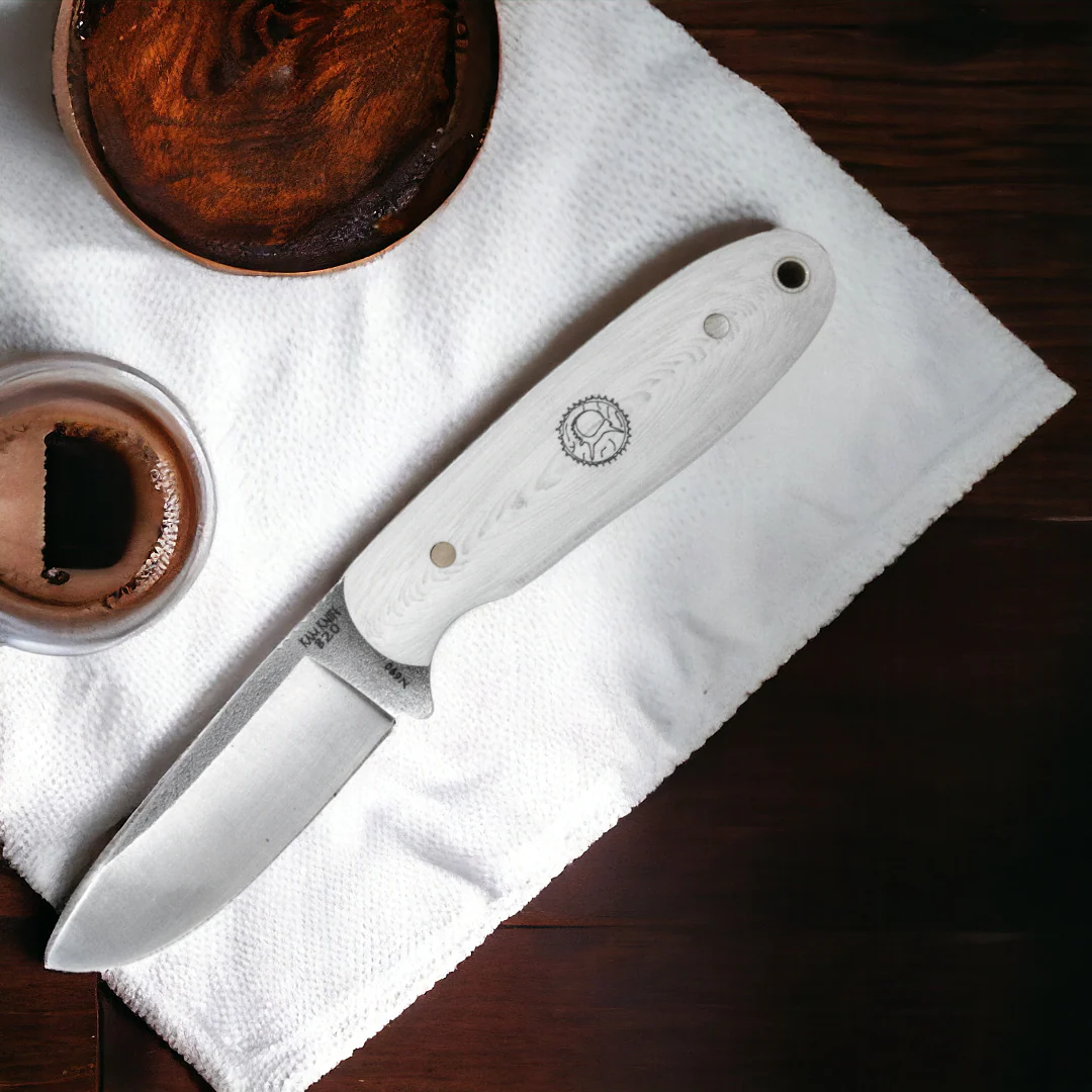 Kam Knife - B20 - White Handle - Fixed Blade - Image 7