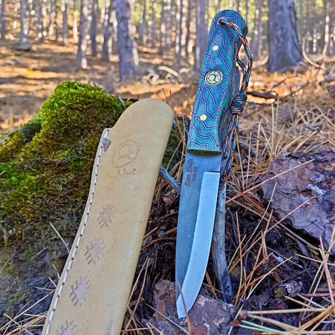 Kam Knife - B40 - Green G Micarta Handle - Fixed Blade - Image 2