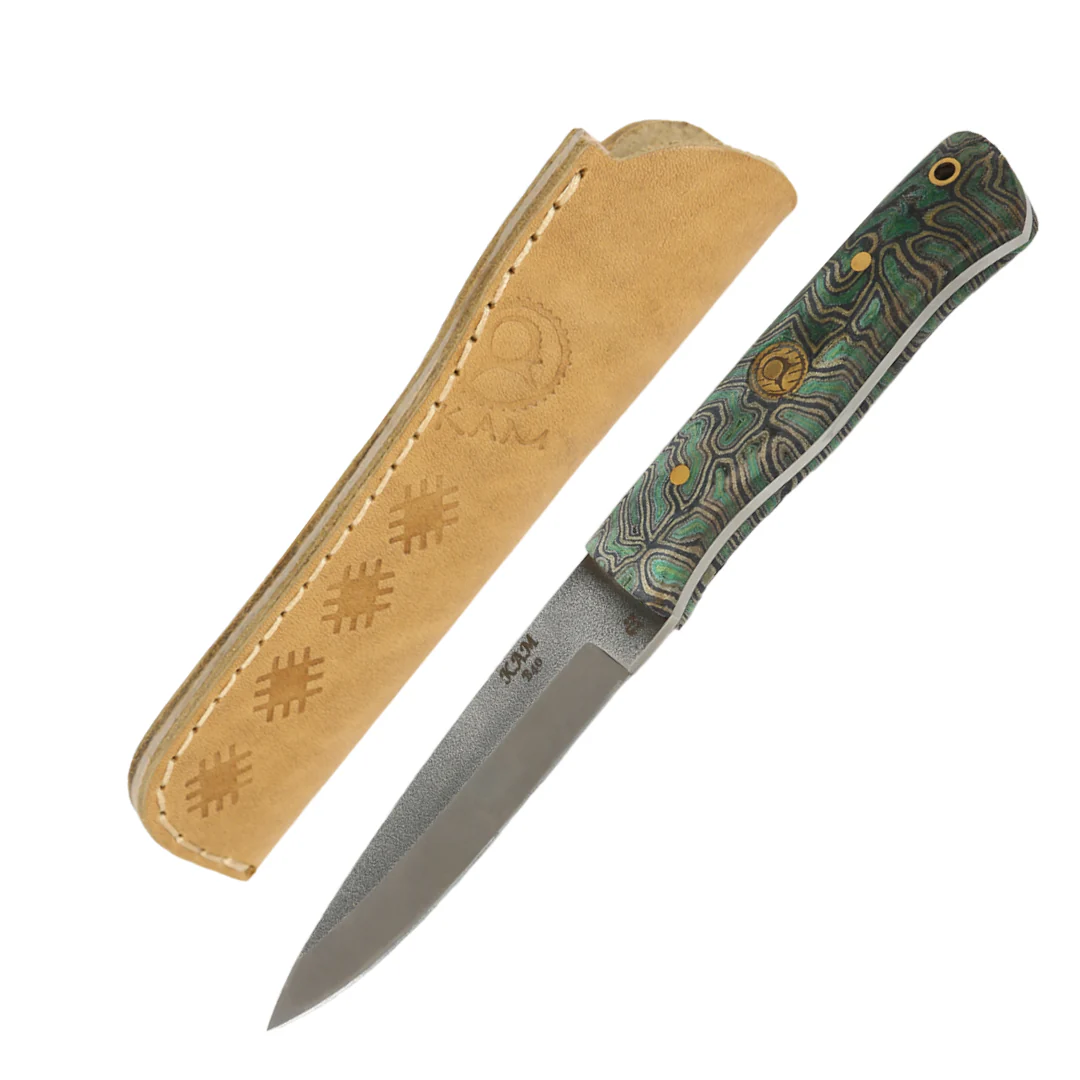 Kam Knife - B40 - Green G Micarta Handle - Fixed Blade - Image 7
