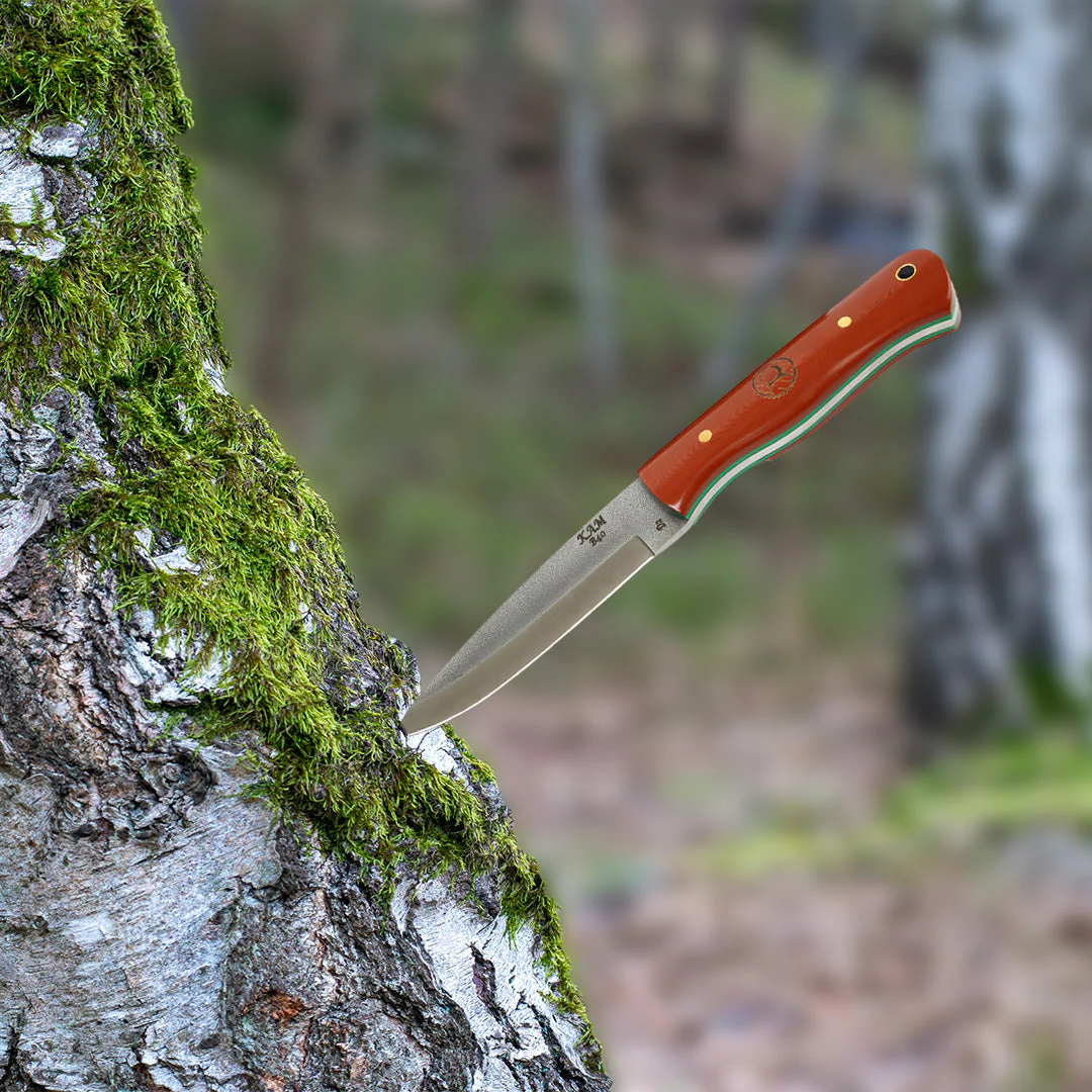 Kam Knife - B40 - Red and Brown Handle - Fixed Blade - Image 3