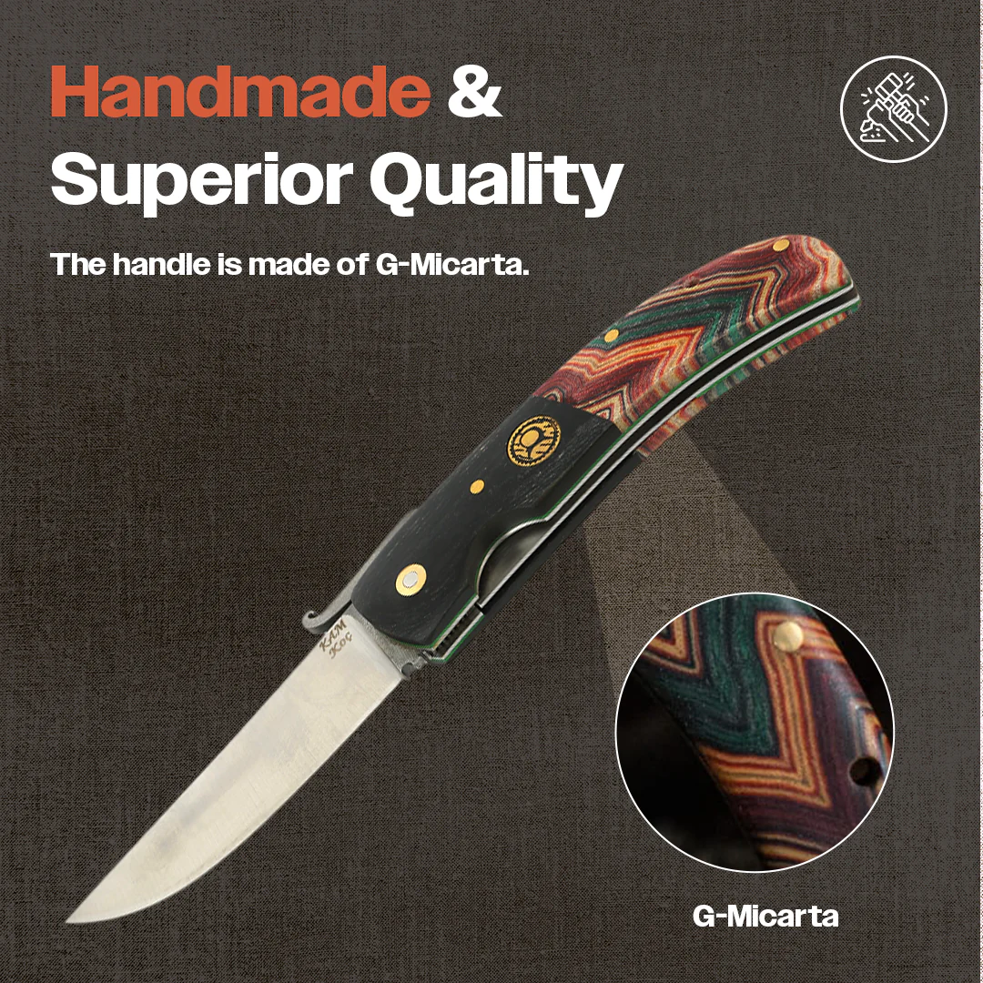 Kam Knife - KOC - Micarta Handle - Pocket Knife - Image 6