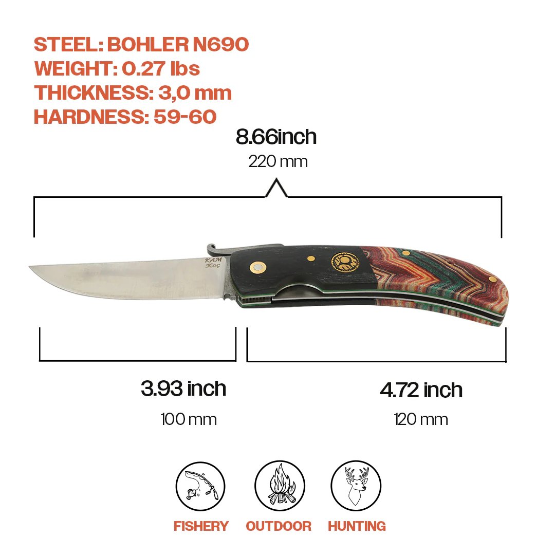 Kam Knife - KOC - Micarta Handle - Pocket Knife - Image 8