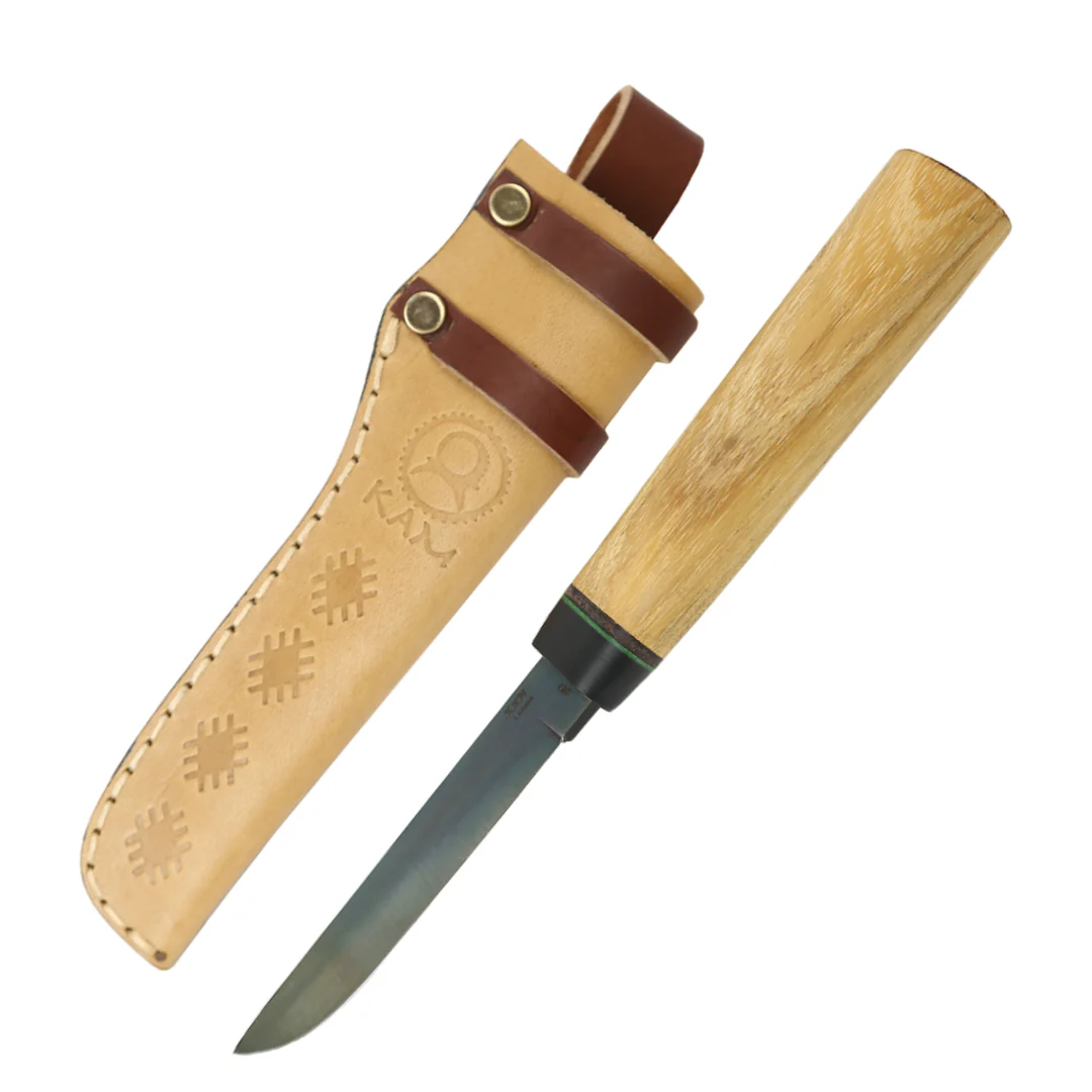 Kam Knife – P10 - Accacia Wood Handle - Fixed Blade Flat - Image 4