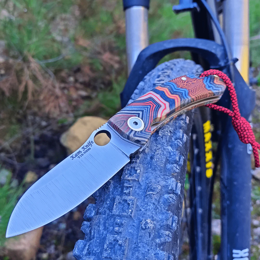 Kam Knife – T10 - N690 Steel - Blue G Micarta Handle - Pocket Knife - Image 5