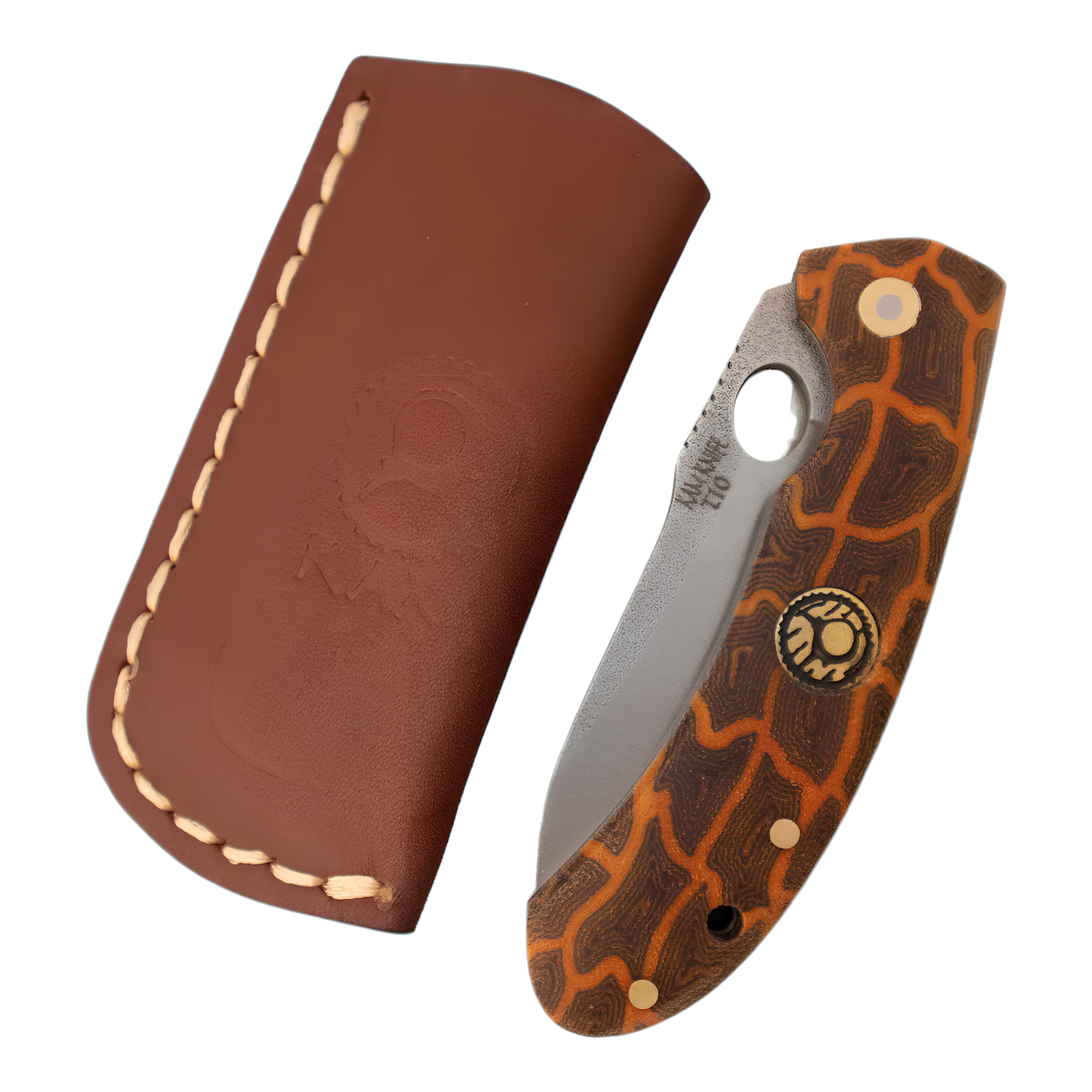 Kam Knife - T10 - Orange G Micarta Handle - Pocket Knife - Image 4