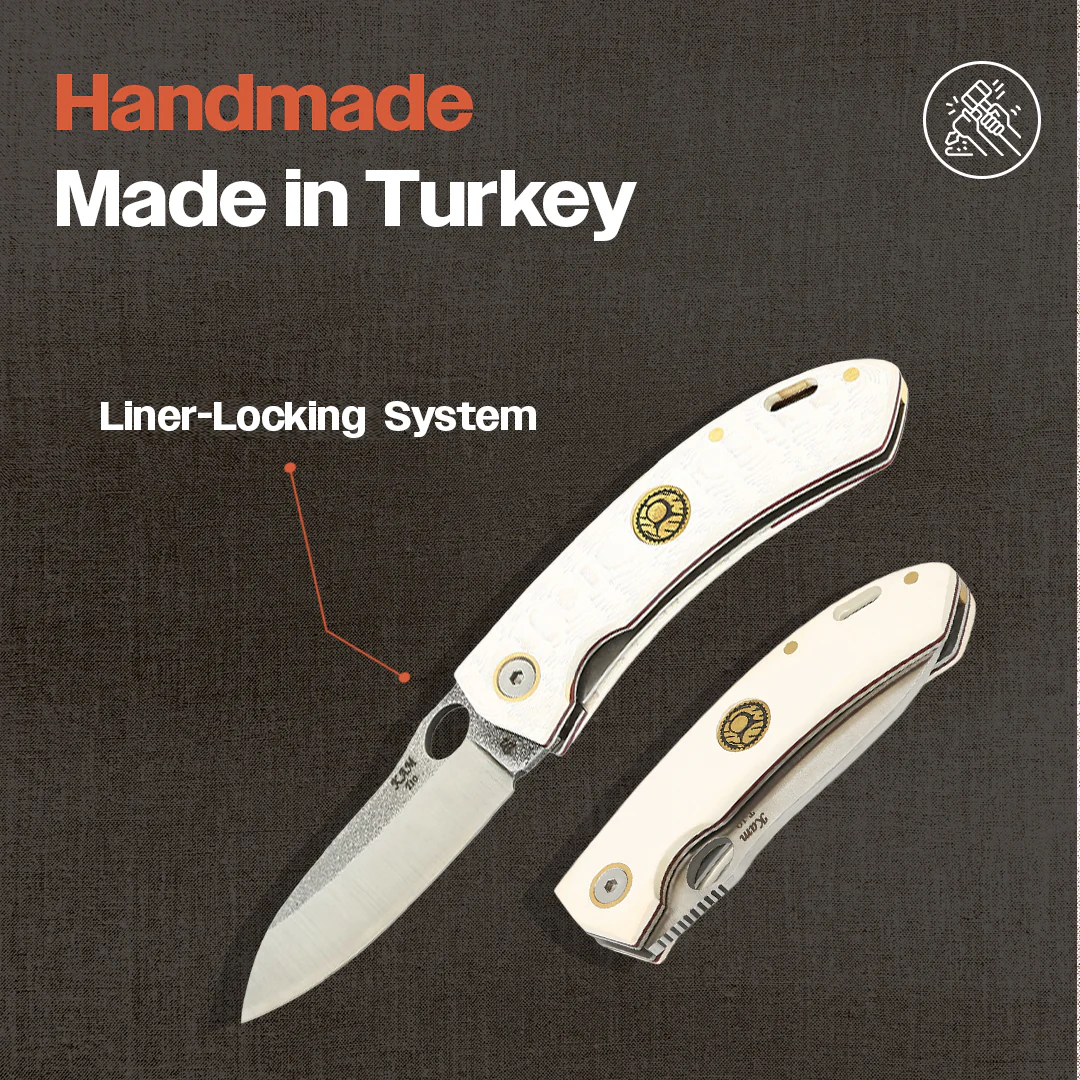 Kam Knife - T10 - White Handle - Pocket Knife - Image 5
