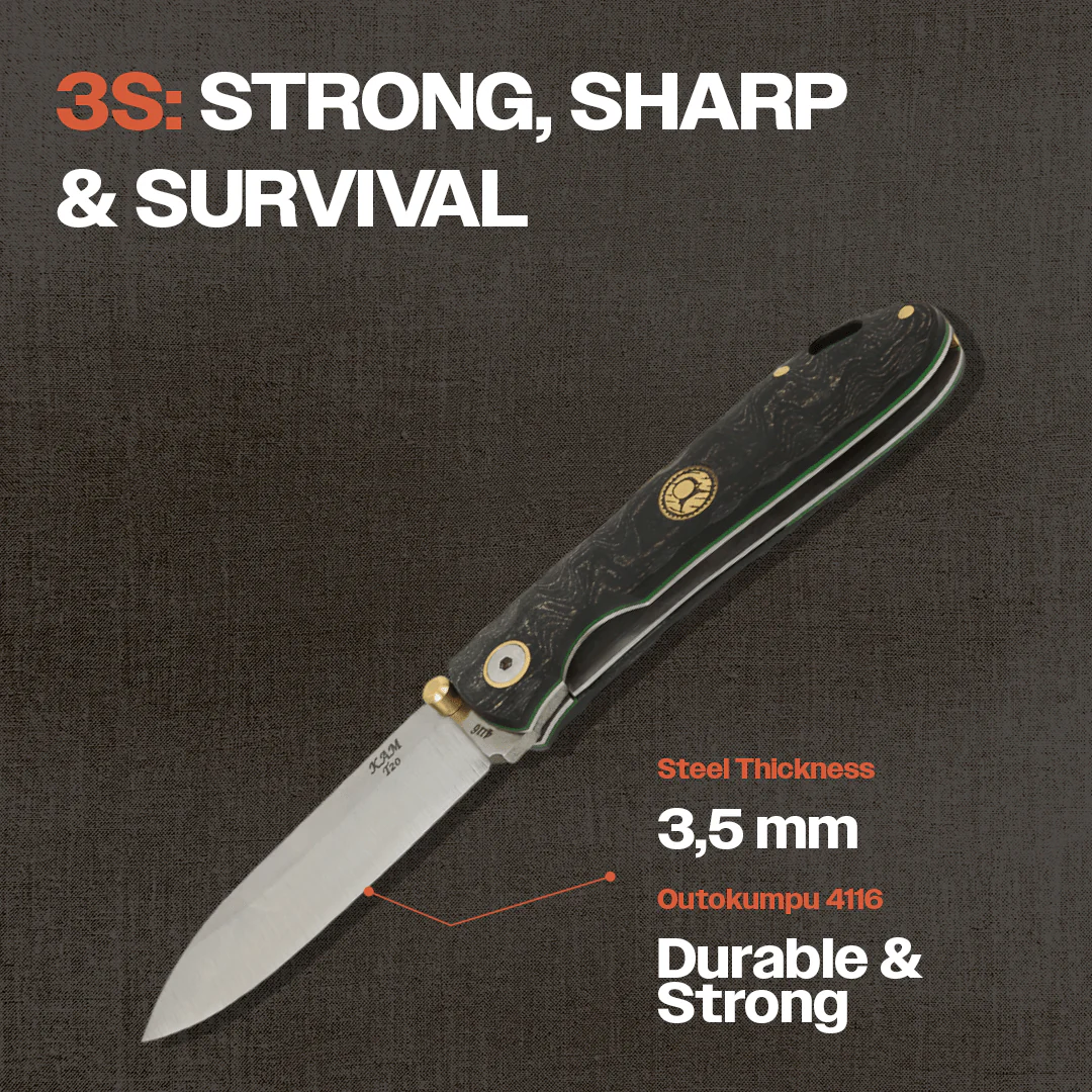 Kam Knife - T20 - 4116 Steel - Black Handle - Pocket Knife - Image 6