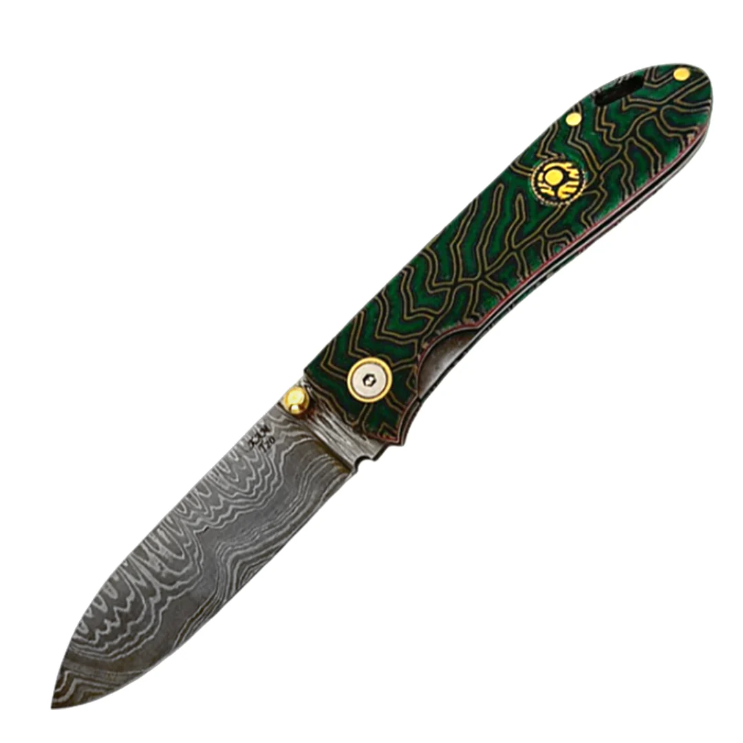 Kam Knife – T20 - Green G Micarta Handle - Pocket Knife - Image 7