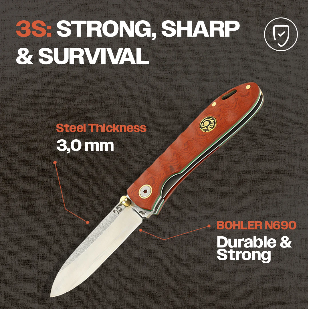 Kam Knife - T20 - Red Inlay Handle - Pocket Knife - Image 6