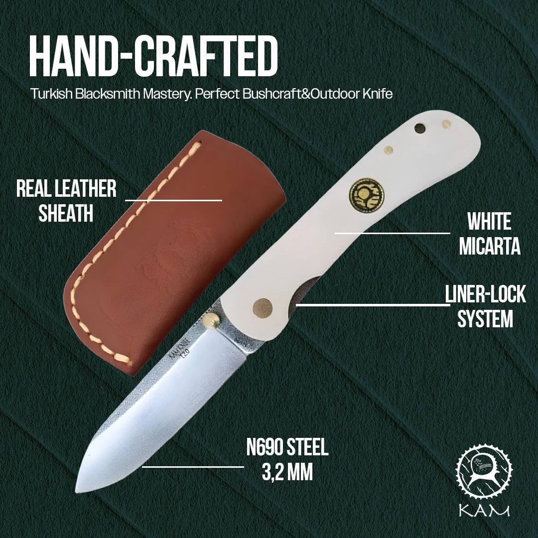 Kam Knife - T20 - White Handle - Pocket Knife - Image 10