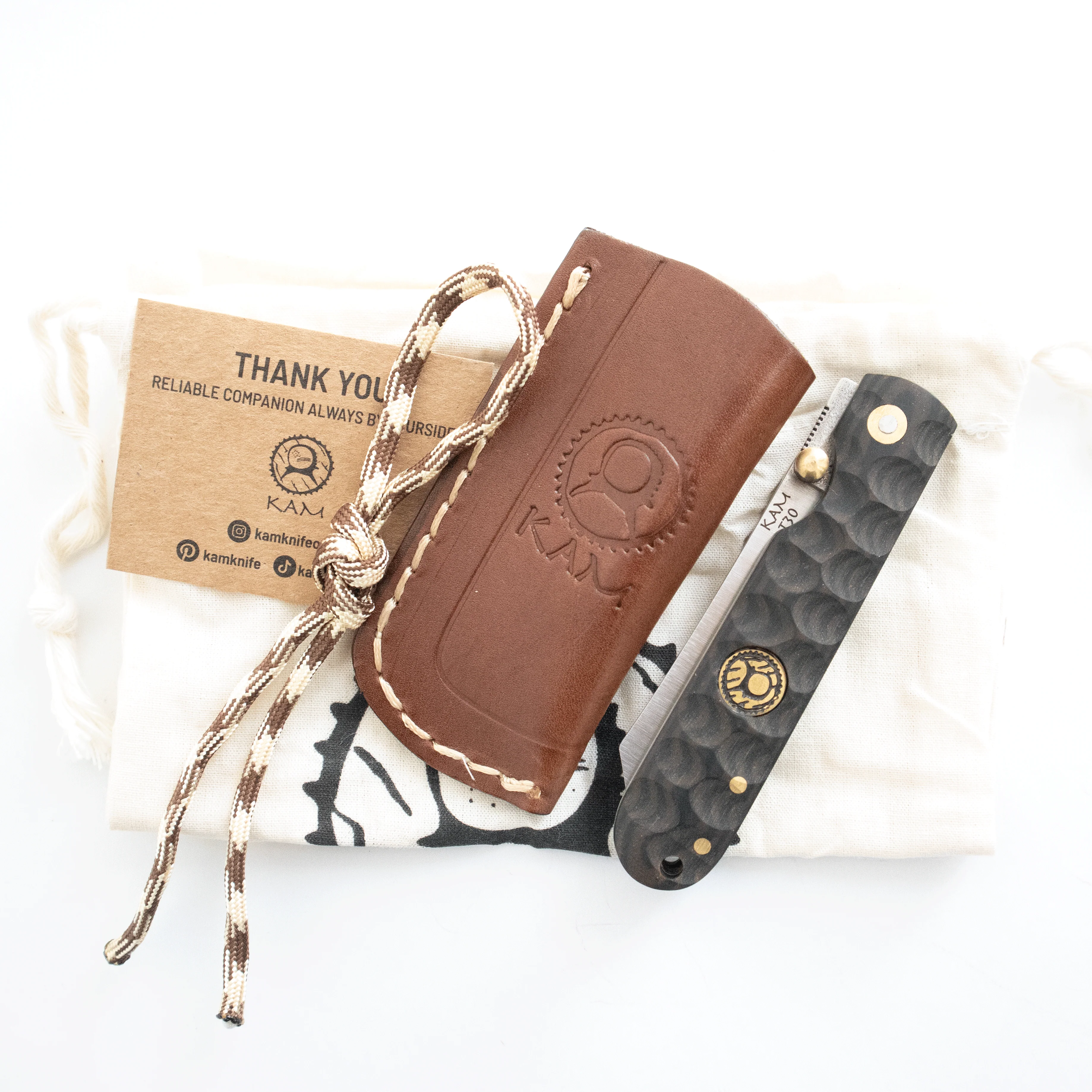 Kam Knife - T30 - Katsu Brown Handle - Pocket Knife - Image 9