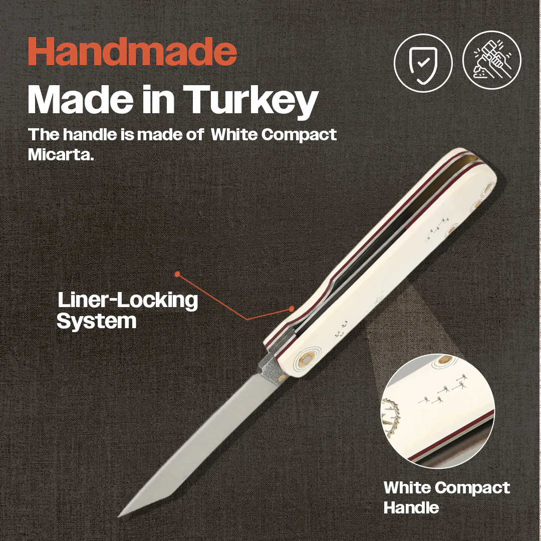 Kam Knife – T30 - Katsu White Handle - Pocket Knife - Image 3