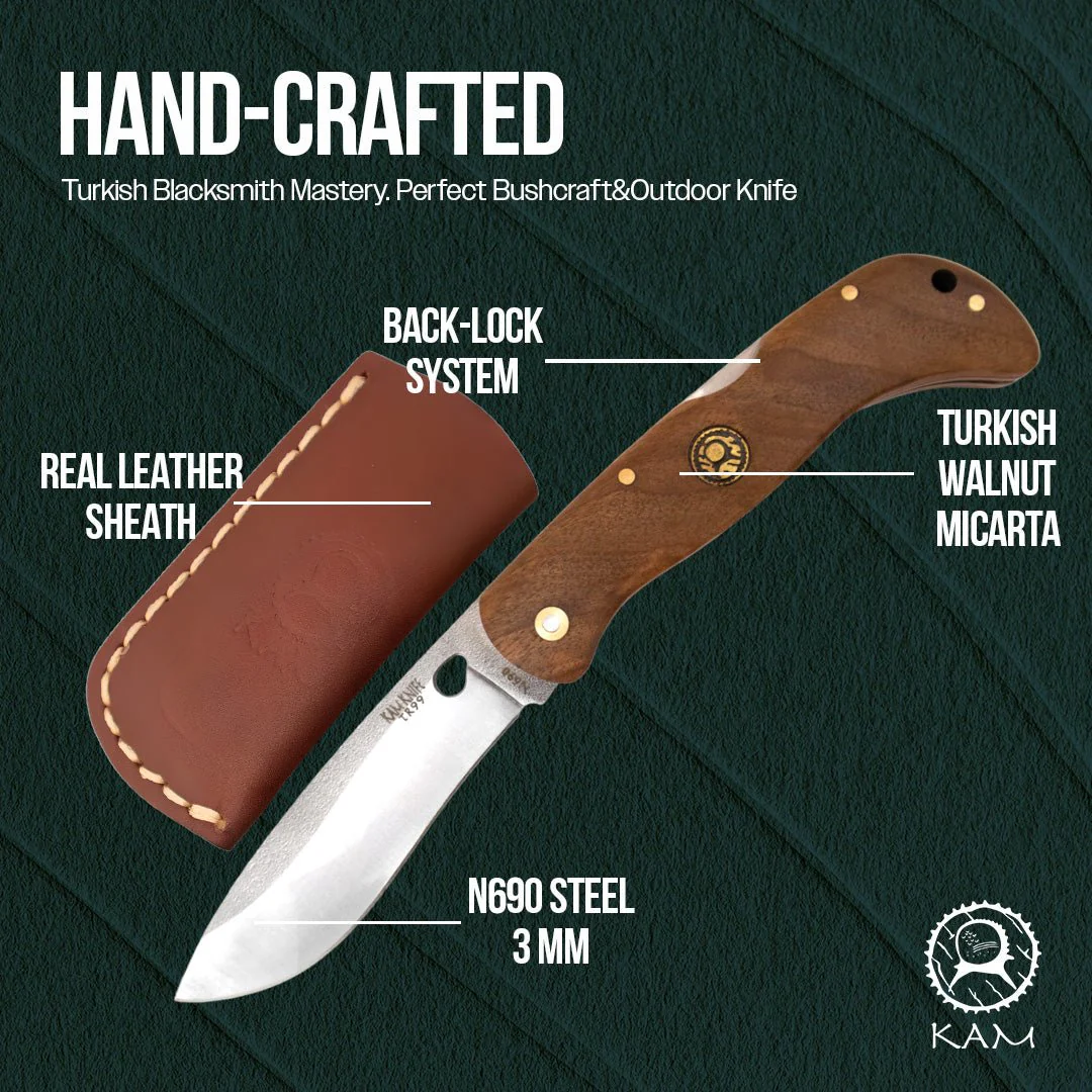 Kam Knife - TR99 - N690 Steel - Walnut Handle - Pocket Knife - Image 7