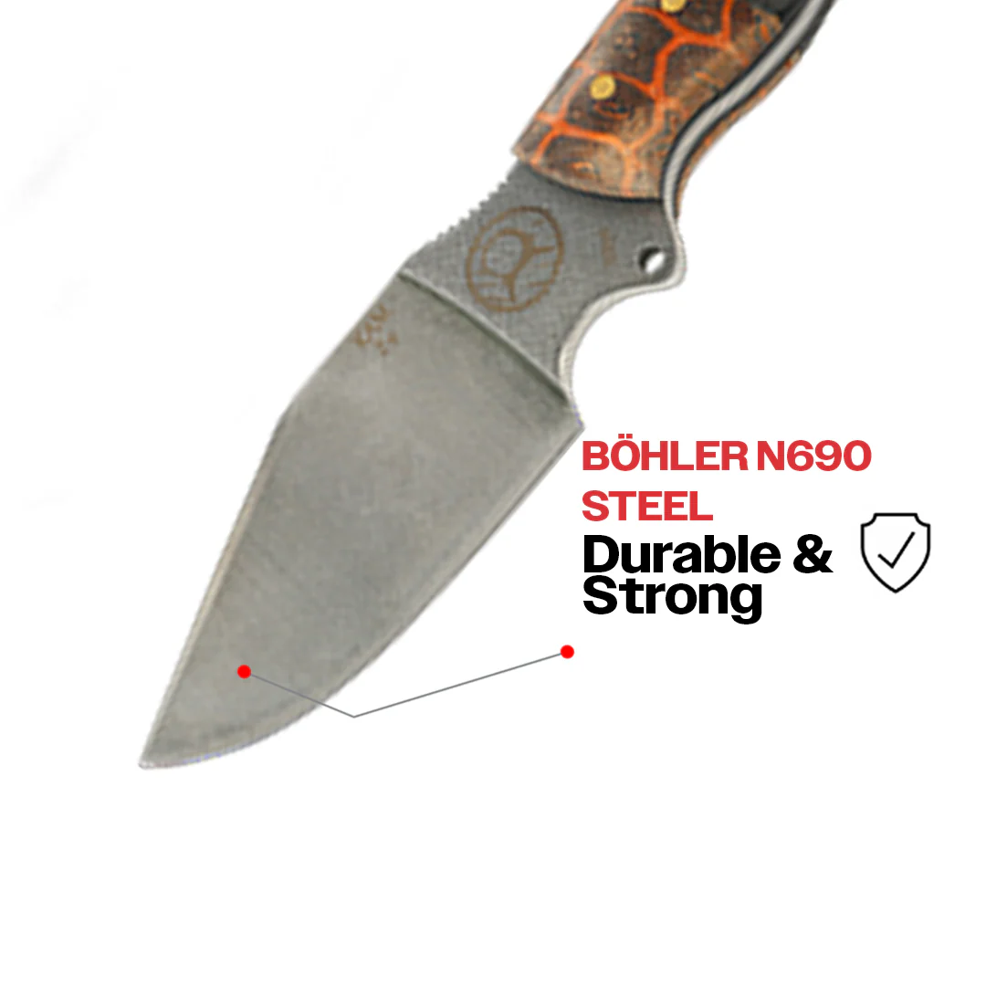 Kam Knife - Z9 - Orange G Micarta Black Handle - Fixed Blade - Image 8