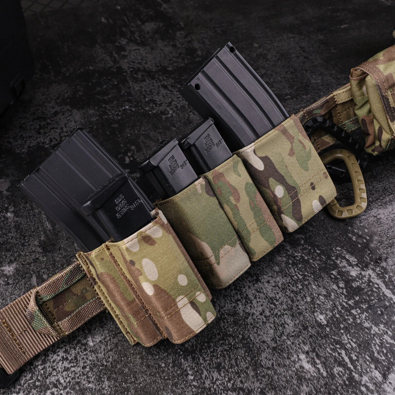 KRYDEX Tactical 9mm Pistol Magazine Pouch Mag Holder - Multicam / MOLLE Mounted - Image 4