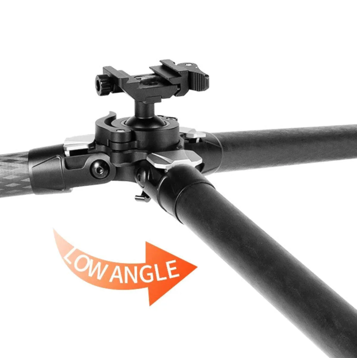 Linkogear Carbon Fiber Tripod – Picatinny/Arca, 64" Max, 66lb Capacity - Black - Image 4