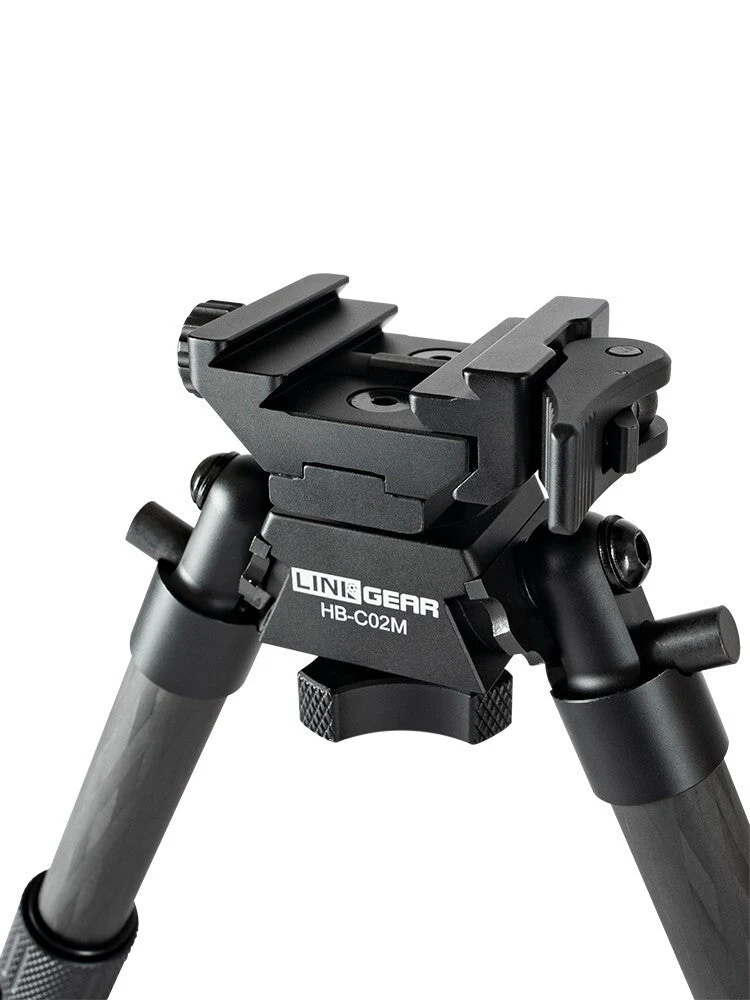 Linkogear HB-C02M Bipod – Black, Carbon Fiber, Quick-Detach, 7-10” Adjust - Image 2