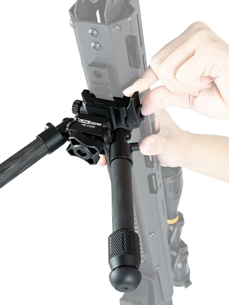Linkogear HB-C02M Bipod – Black, Carbon Fiber, Quick-Detach, 7-10” Adjust - Image 3