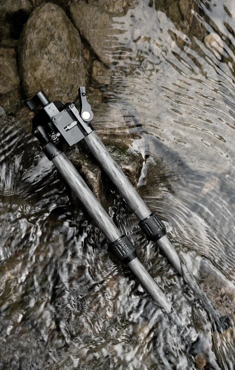 Linkogear HB-C02M Bipod – Brown, Carbon Fiber, Quick-Detach, 7-10” Adjust - Image 3