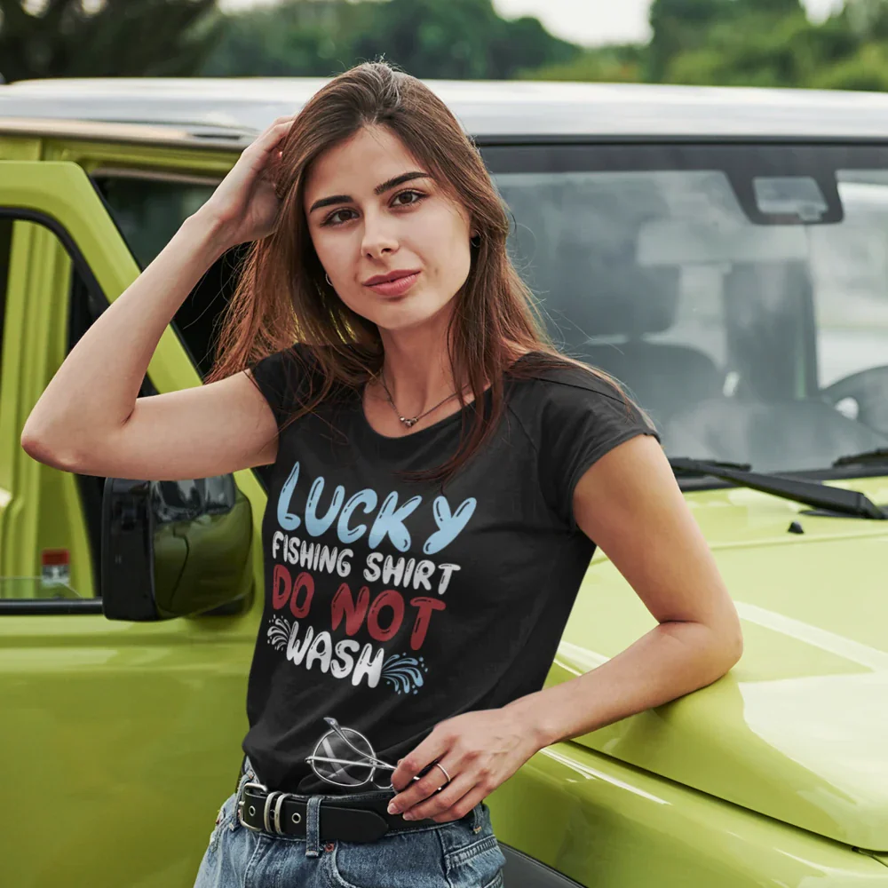 Outdoorzees Lucky Fishing Shirt T-Shirt for Women - Image 4