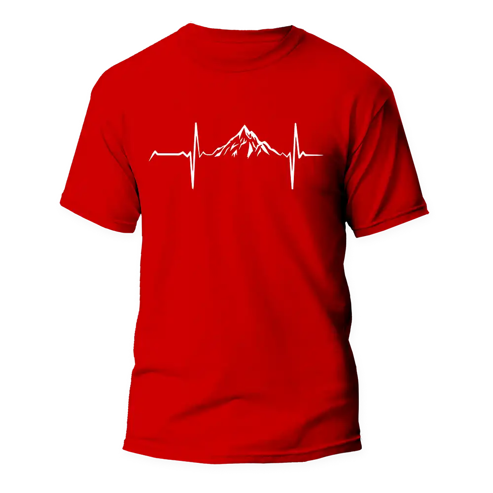Outdoorzees Mountain Hiking Heartbeat Unisex T-Shirt - Image 2