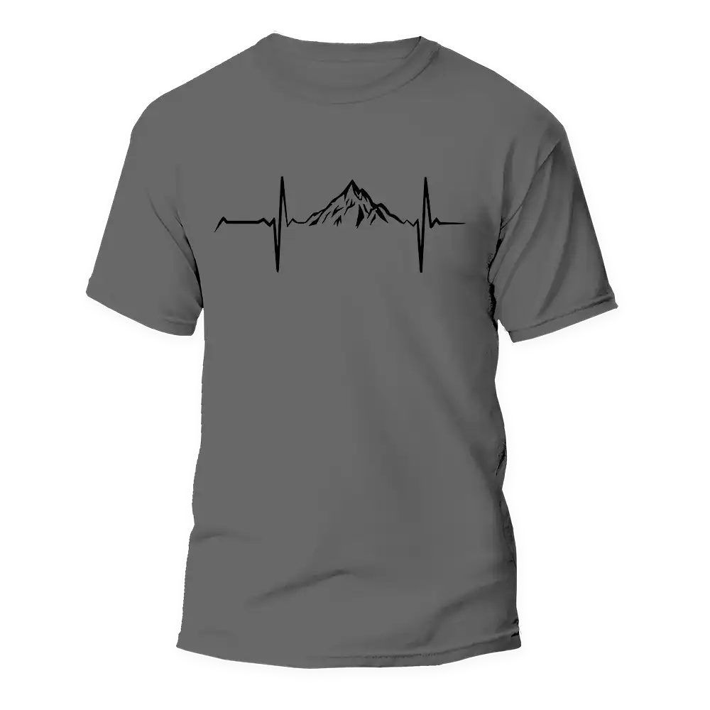 Outdoorzees Mountain Hiking Heartbeat Unisex T-Shirt - Image 3