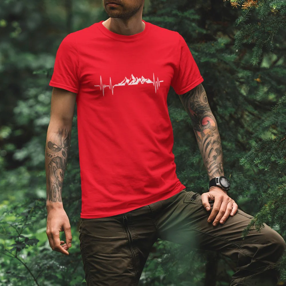 Outdoorzees Mountains Heartbeats Unisex T-Shirt - Image 5