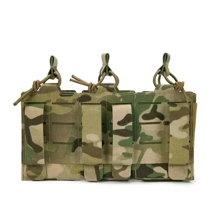 MUCITUP MUCTAC 1050D Nylon Laser Cut Triple Mag Pouch, Molle Compatible – Multicam - Image 2