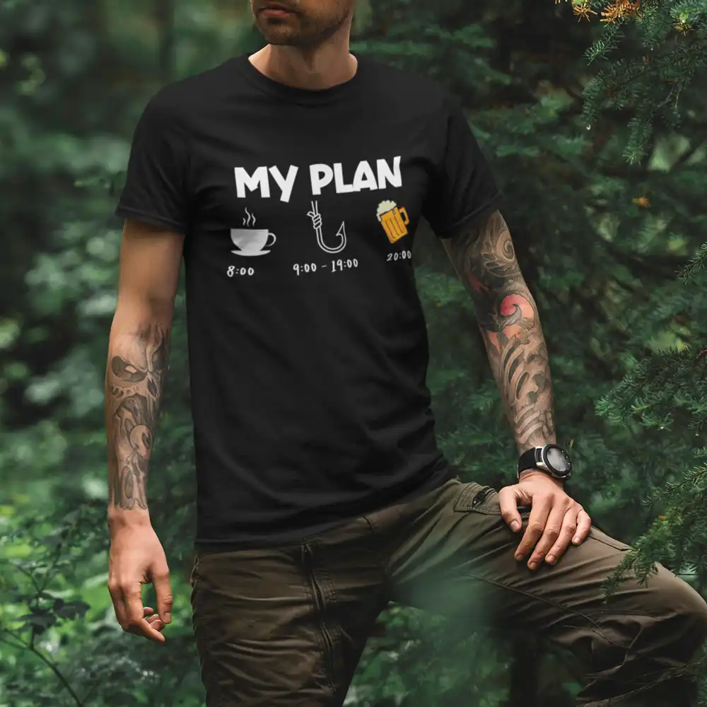 Outdoorzees My Fishing Plan Man T-Shirt - Image 4
