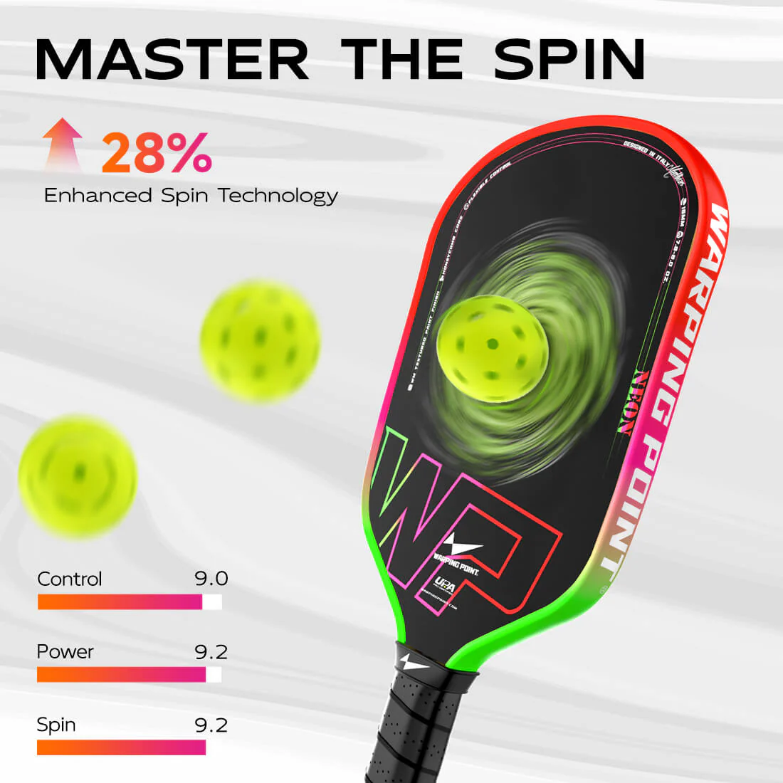Warping Point Neon Pickleball Paddle - Gen 3 - Image 5