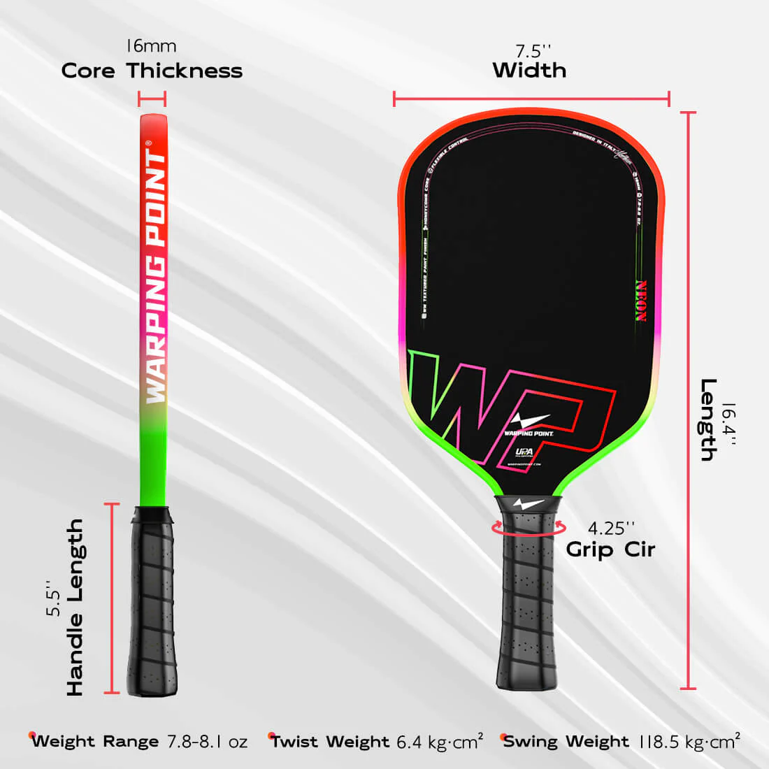Warping Point Neon Pickleball Paddle - Gen 3 - Image 6