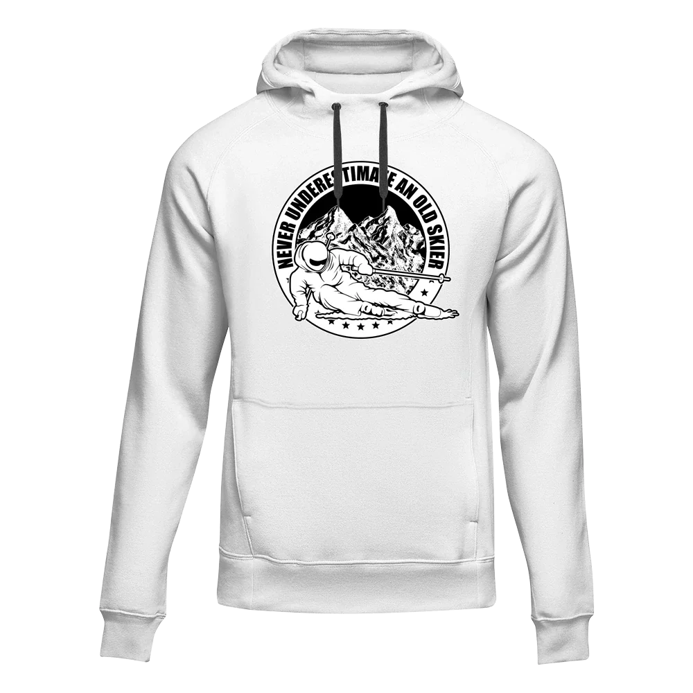 Outdoorzees Never Underestimate An Old Skier Adult Fleece Hoodie - Image 2