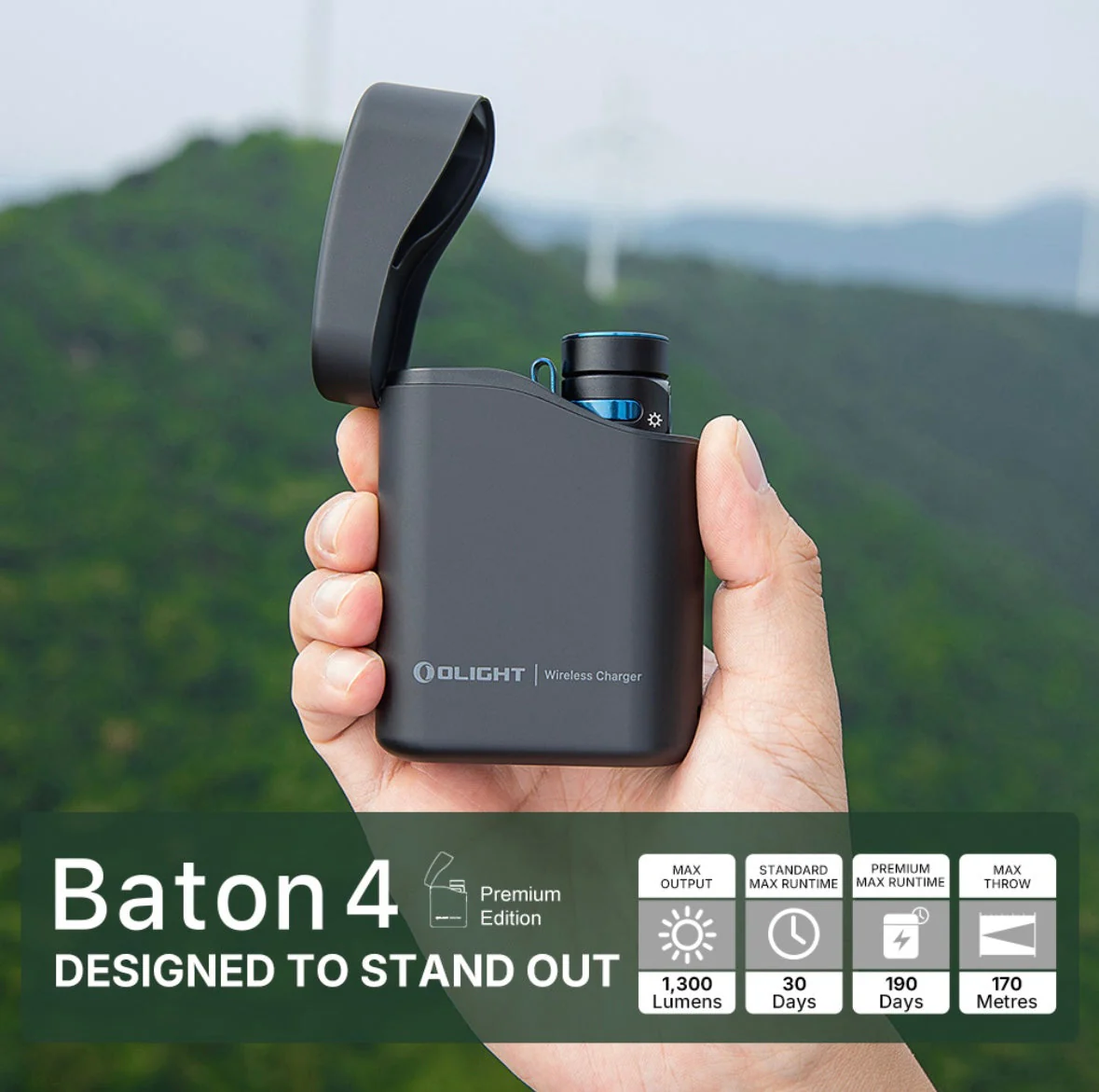 Olight Baton 4 EDC Flashlight 1300 Lumens Rechargeable Compact - Image 4