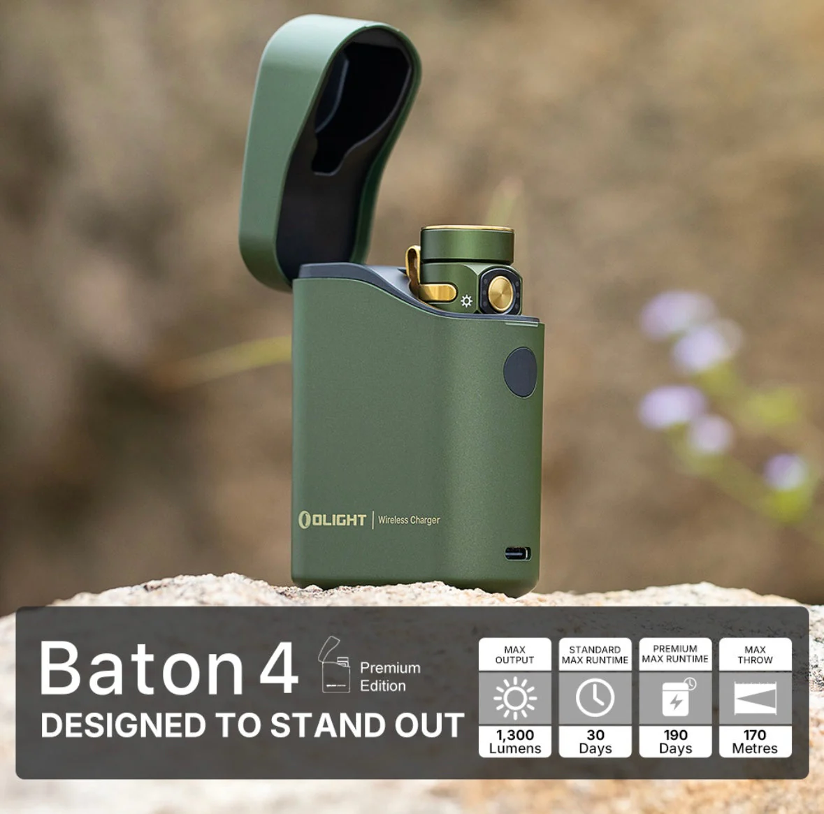 Olight Baton 4 EDC Flashlight 1300 Lumens Rechargeable Compact - Image 5