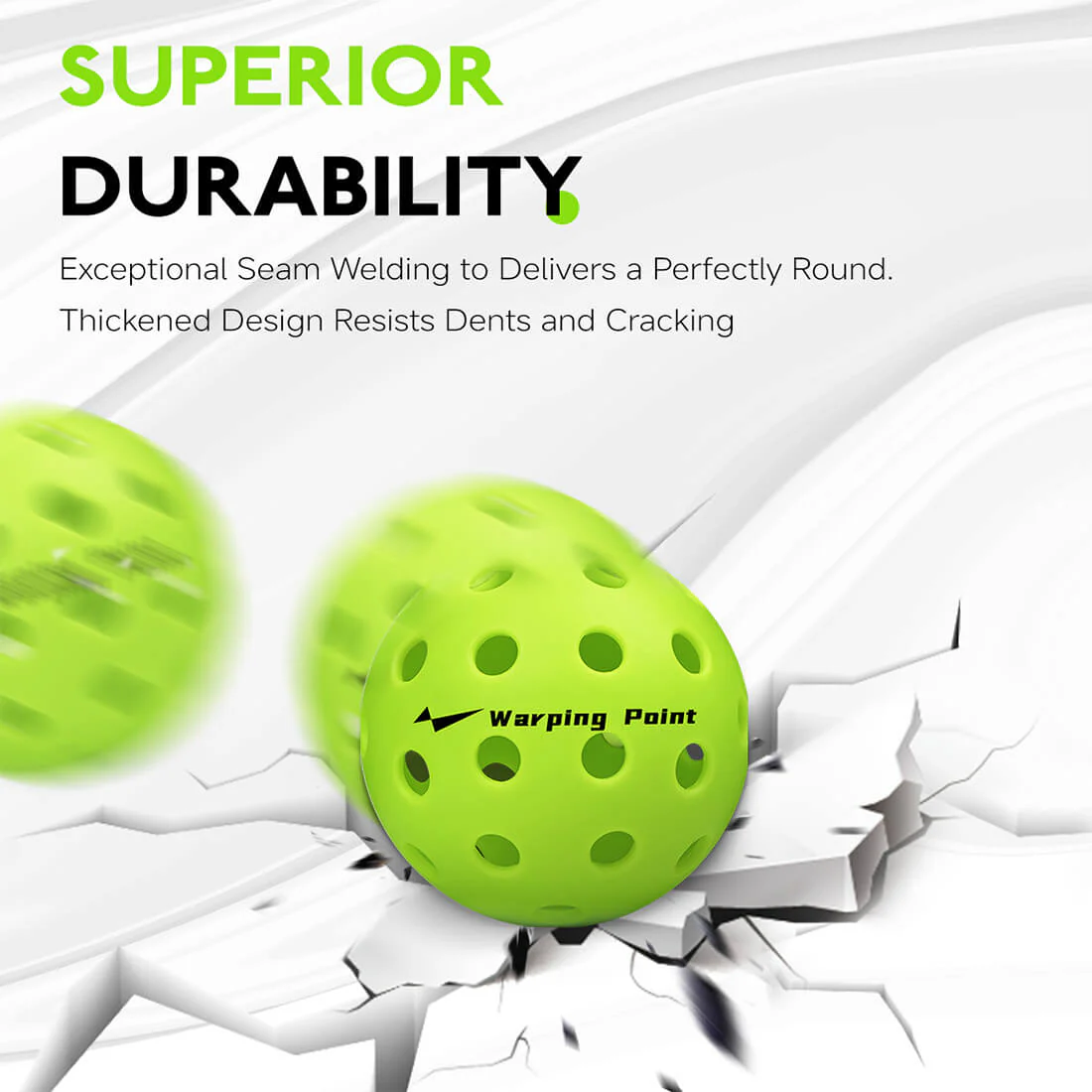 Warping Point Outdoor Practice Pickleballs - Green - Image 4