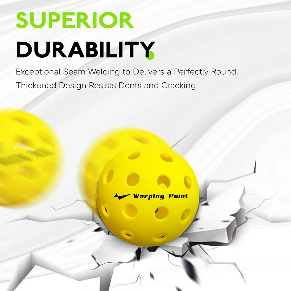 Warping Point Outdoor Practice Pickleballs - Yellow - Image 4