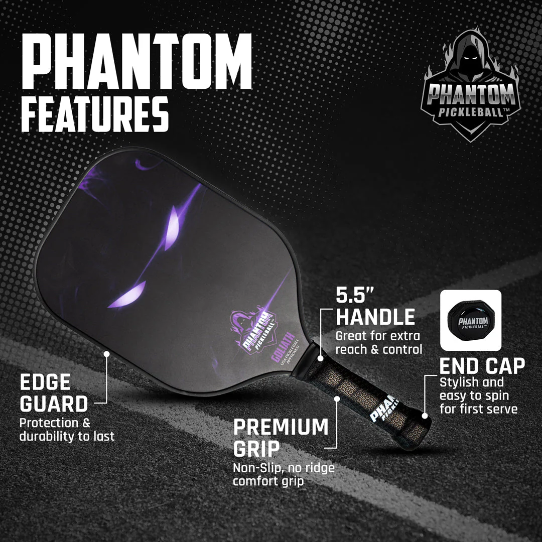 PHANTOM GOLIATH 16MM T800 Carbon Fiber Pickleball Pro Paddle with Cover - Image 5