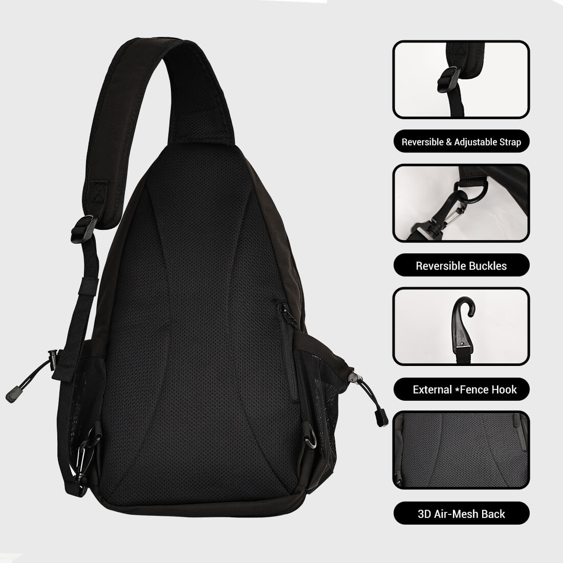 Warping Point Pickleball Sling Bag - Black - Image 5