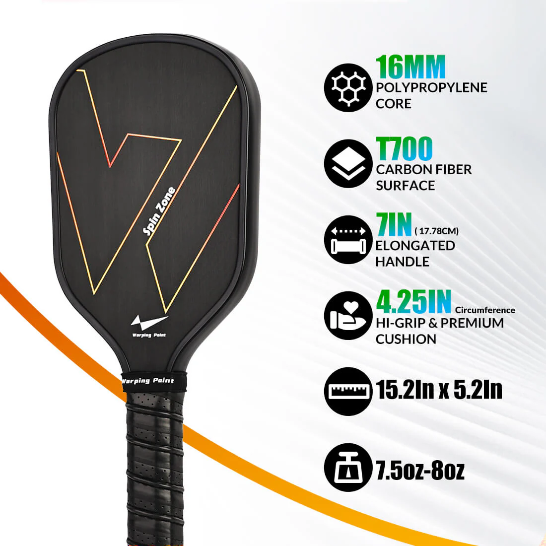 Warping Point Pickleball Training Paddle - 16mm - Image 3