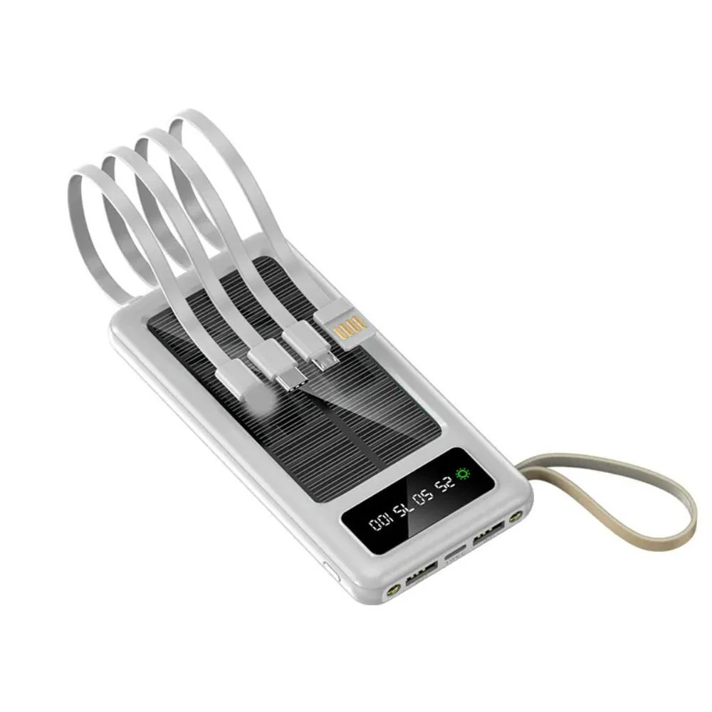 Outdoorzees Portable Solar Power Bank with Built-in Cables - Image 2