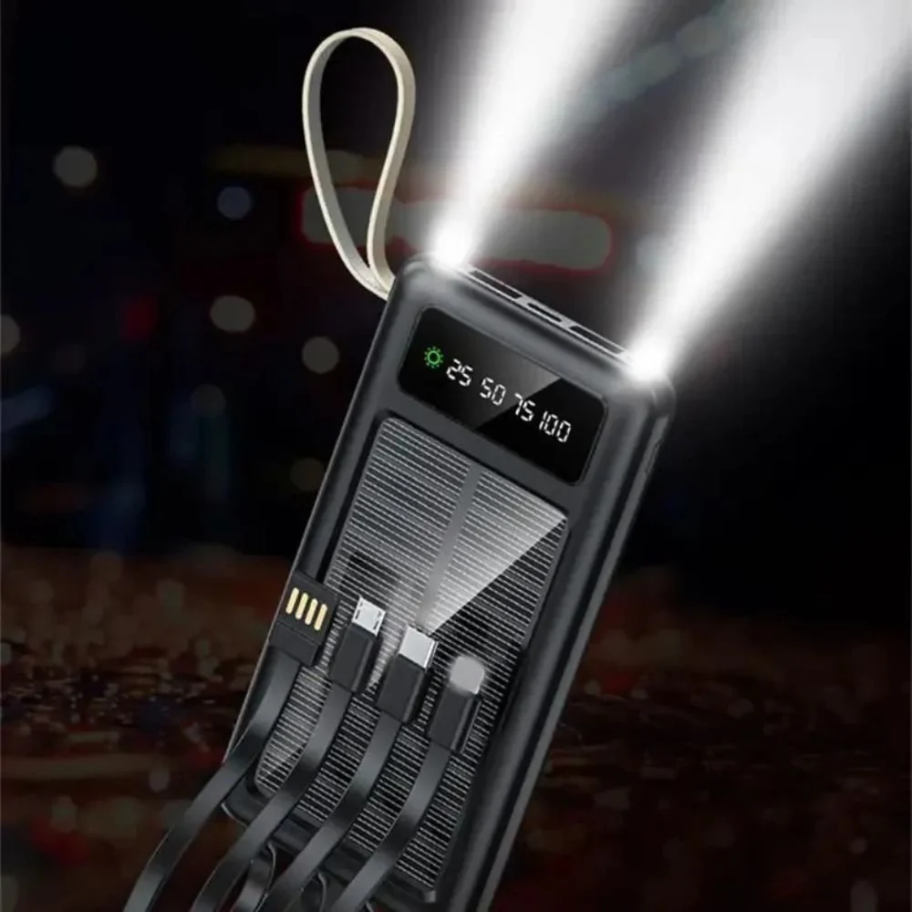 Outdoorzees Portable Solar Power Bank with Built-in Cables - Image 6
